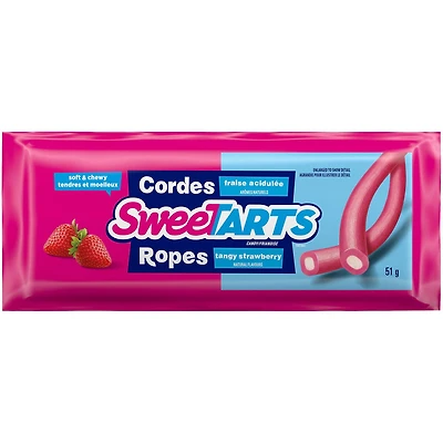 Sweetarts Ropes Tangy Strawberry soft & chewy candy, Net weight: 51g