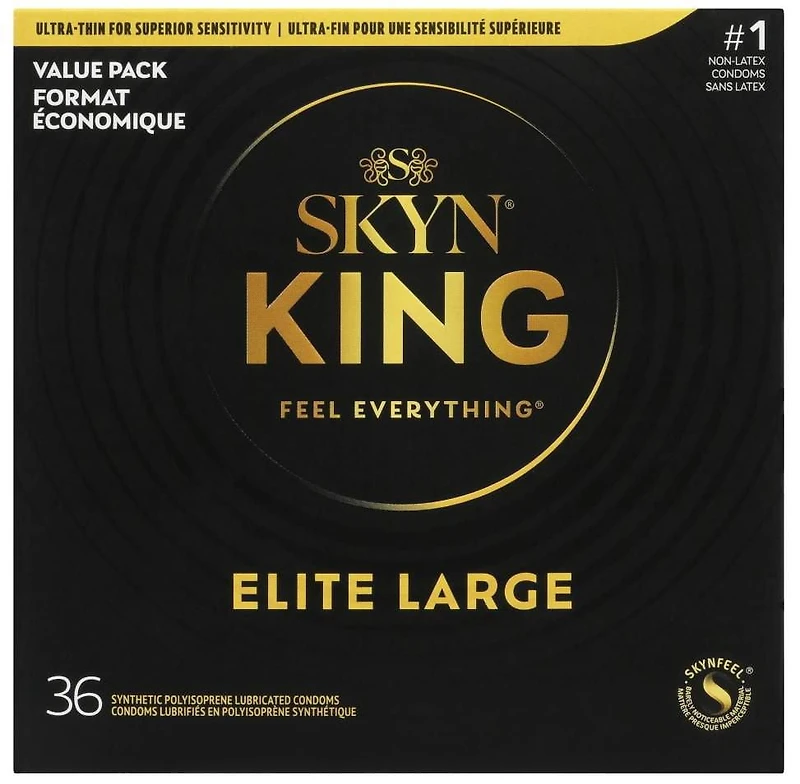 SKYN KING GRAND PRÉSERVATIF ELITE SANS LATEX 36CT