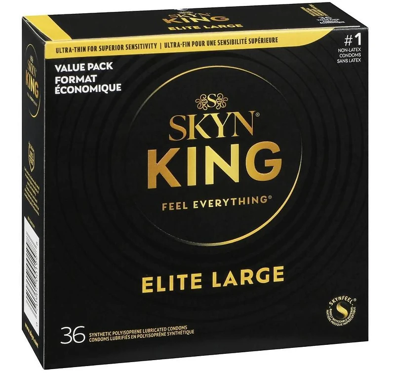 SKYN KING GRAND PRÉSERVATIF ELITE SANS LATEX 36CT