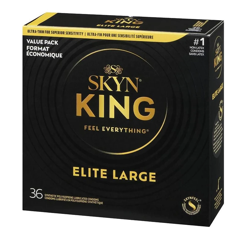 SKYN KING GRAND PRÉSERVATIF ELITE SANS LATEX 36CT