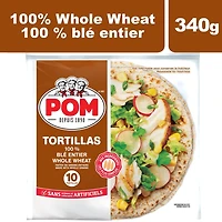 Tortillas de blé entier à 100 % POMᴹᴰ, format moyen 340g