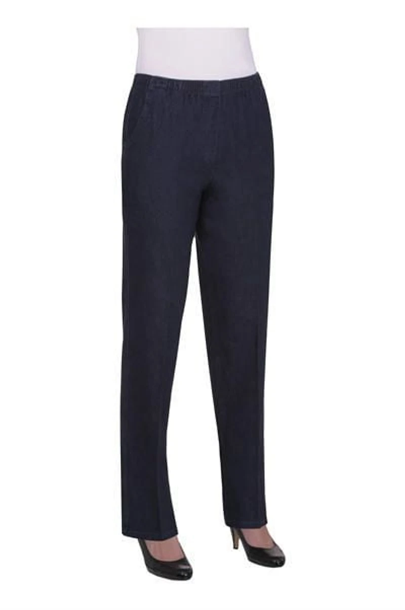 Pantalons Alia pour femmes à jambe droite et à taille élastique