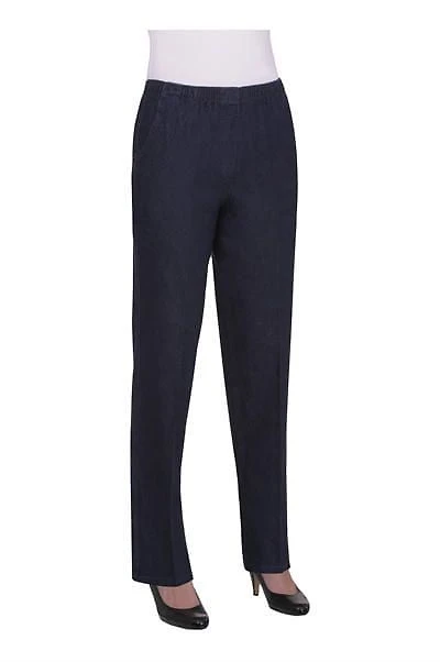 Pantalons Alia pour femmes à jambe droite et à taille élastique