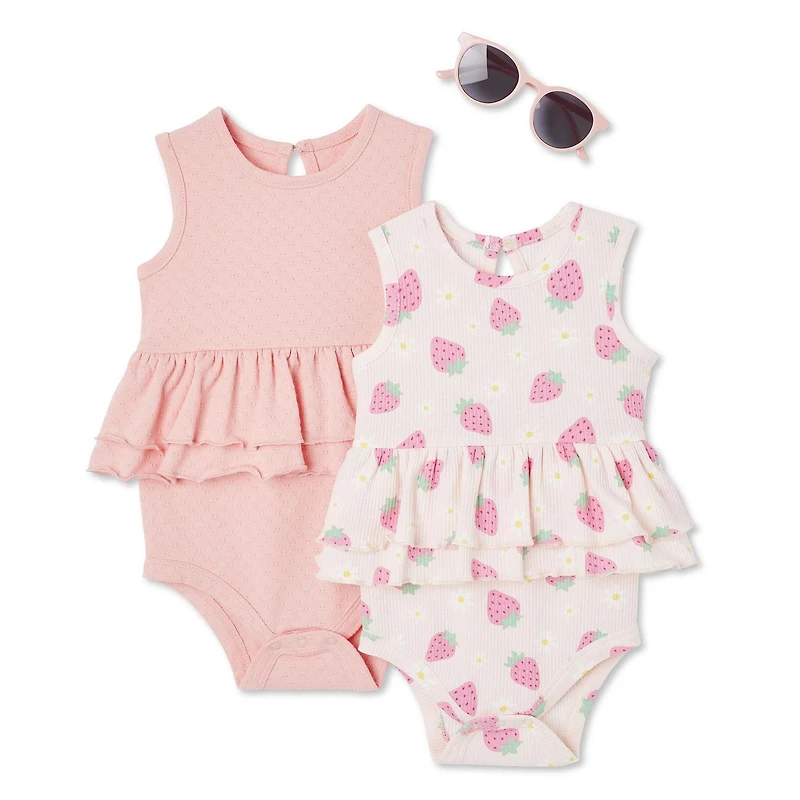 Lot de 2 combinaisons de soleil George pour bébés filles