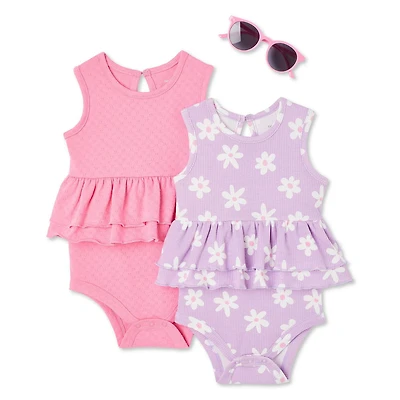 Lot de 2 combinaisons de soleil George pour bébés filles