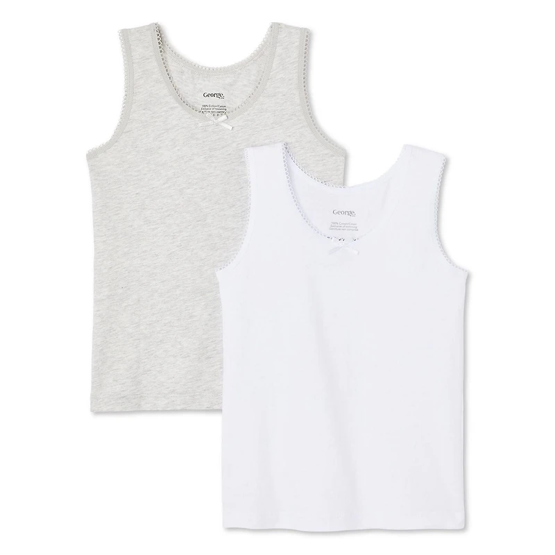 Lot de 2 débardeurs en coton George pour petites filles Tailles 2T/3T-4T