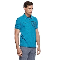 Dark Black Polo à manches courtes pour hommes