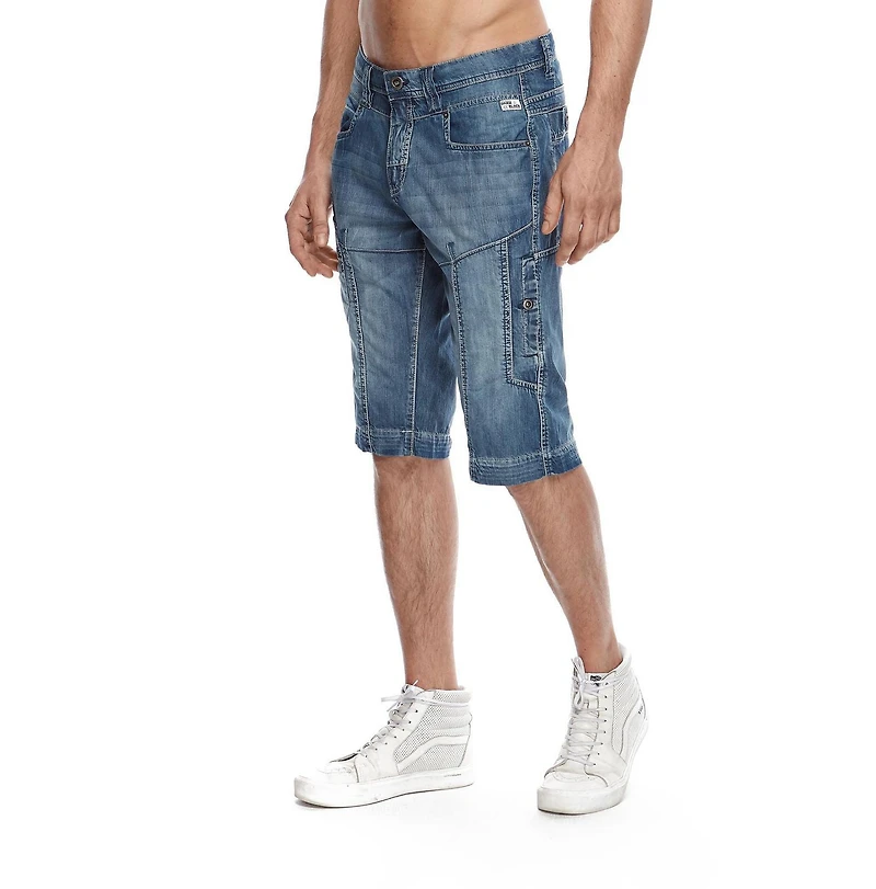 Dark Black Short en denim pour hommes