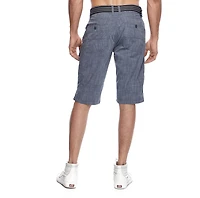 Dark Black Short cargo ceinturé pour hommes