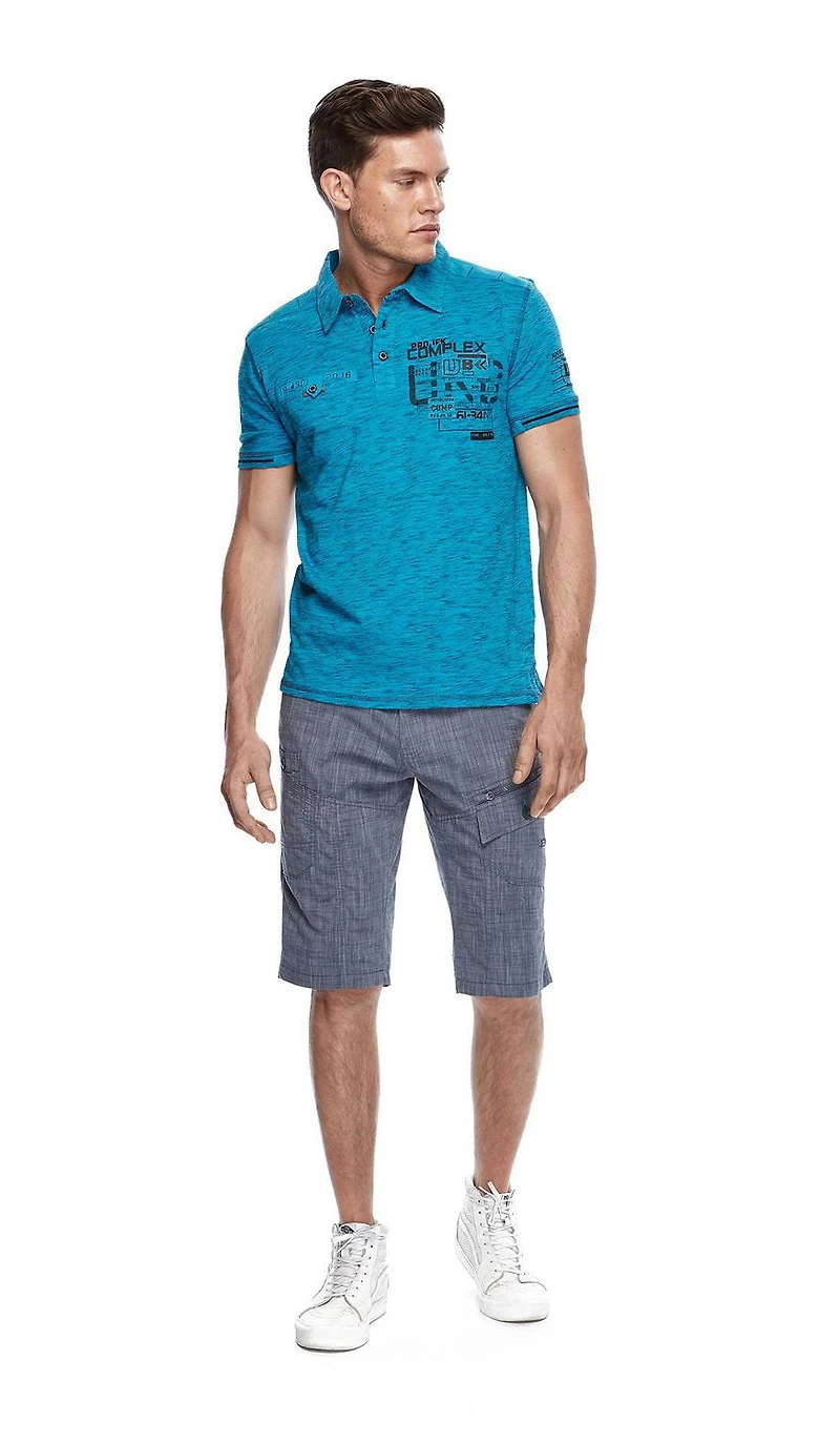 Dark Black Short cargo ceinturé pour hommes