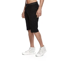 Dark Black Men's Belted Cargo Shorts