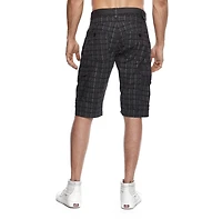 Dark Black Men's Belted Cargo Shorts