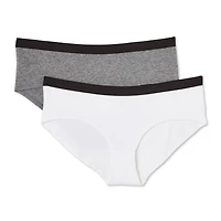 Lot de 2 culottes en coton extensible No Boundaries pour femmes Tailles P-TTG