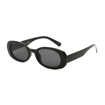 Time & Tru Women's Black Oval Sunglasses