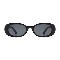 Lunettes de soleil ovales noires pour femmes Time & Tru