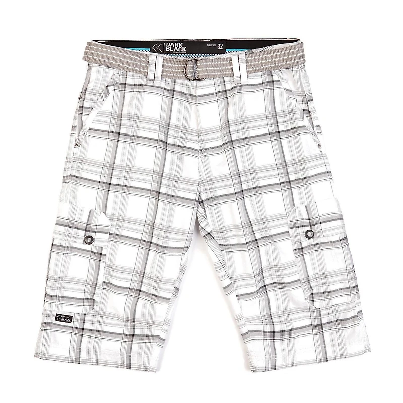 Dark Black Men's Belted Cargo Capri