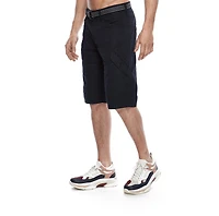 Short capri cargo fini suède uni Dark Black pour hommes