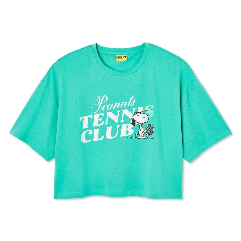 T-shirt écourté Snoopy Peanuts pour femmes