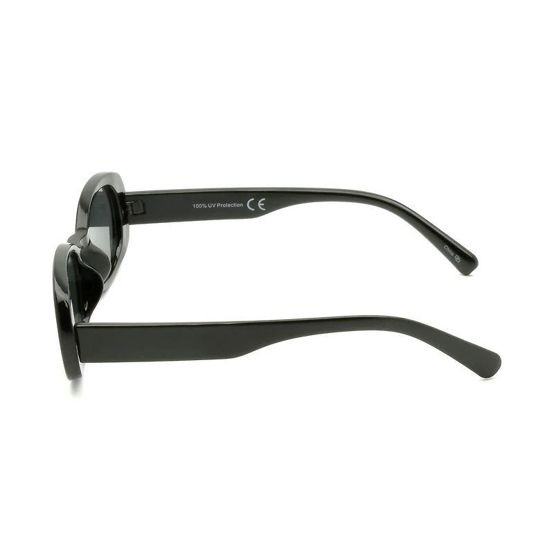 Lunettes de soleil ovales noires pour femmes Time & Tru