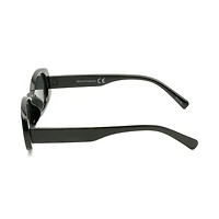 Lunettes de soleil ovales noires pour femmes Time & Tru