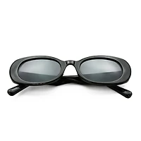 Lunettes de soleil ovales noires pour femmes Time & Tru