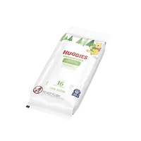 Lingettes pour bébés Huggies Natural Care pour peau sensible, NON PARFUMÉES, 1 emballage souple, total de 16 lingettes Huggies Natural Care Sensible 16 lingettes