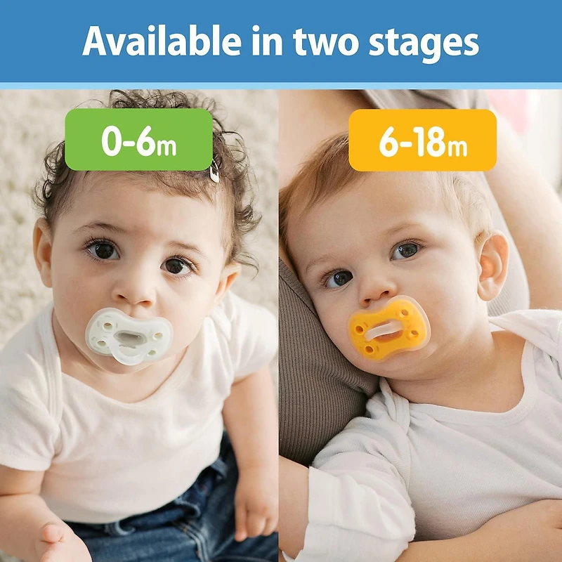 Dr. Brown's Advantage One-Piece Silicone Baby Pacifier, Fully Symmetrical Soother, Blue, 6-18m, BPA Free, 3 Pack, 3 pack