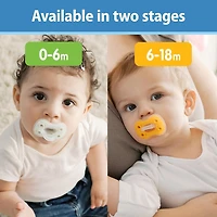 Dr. Brown's Advantage One-Piece Silicone Baby Pacifier, Fully Symmetrical Soother, Blue, 6-18m, BPA Free, 3 Pack, 3 pack
