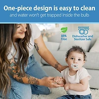 Dr. Brown's Advantage One-Piece Silicone Baby Pacifier, Fully Symmetrical Soother, Blue, 6-18m, BPA Free, 3 Pack, 3 pack