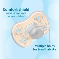 Dr. Brown's Advantage One-Piece Silicone Baby Pacifier, Fully Symmetrical Soother, Blue, 6-18m, BPA Free, 3 Pack, 3 pack