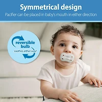 Dr. Brown's Advantage One-Piece Silicone Baby Pacifier, Fully Symmetrical Soother, Blue, 6-18m, BPA Free, 3 Pack, 3 pack