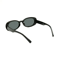 Lunettes de soleil ovales noires pour femmes Time & Tru