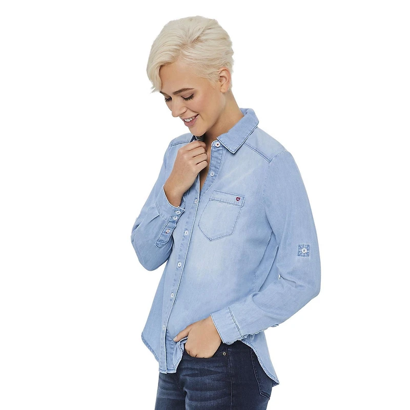 LOVE Ellen DeGeneres Button Down Denim Shirt