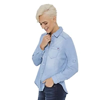 LOVE Ellen DeGeneres Button Down Denim Shirt