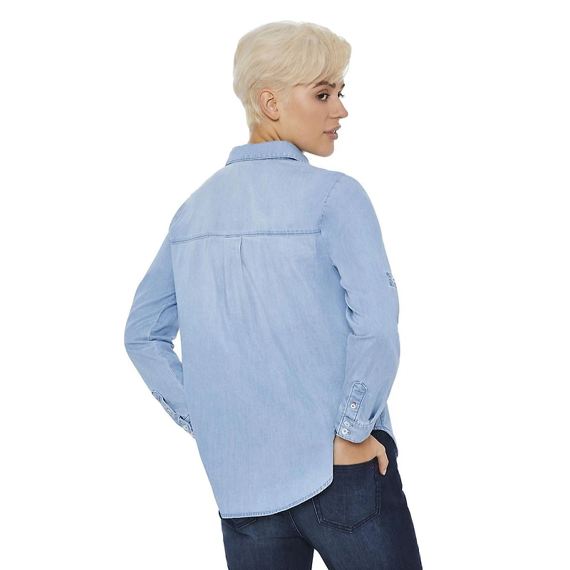 LOVE Ellen DeGeneres Button Down Denim Shirt