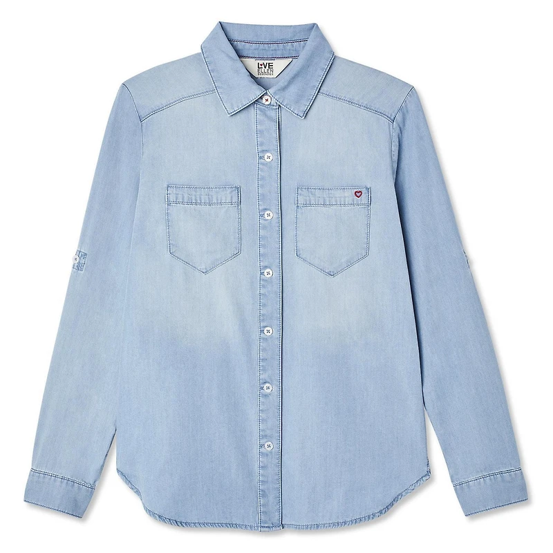 LOVE Ellen DeGeneres Button Down Denim Shirt