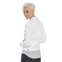 LOVE Ellen DeGeneres Veste en jean brodée blanche