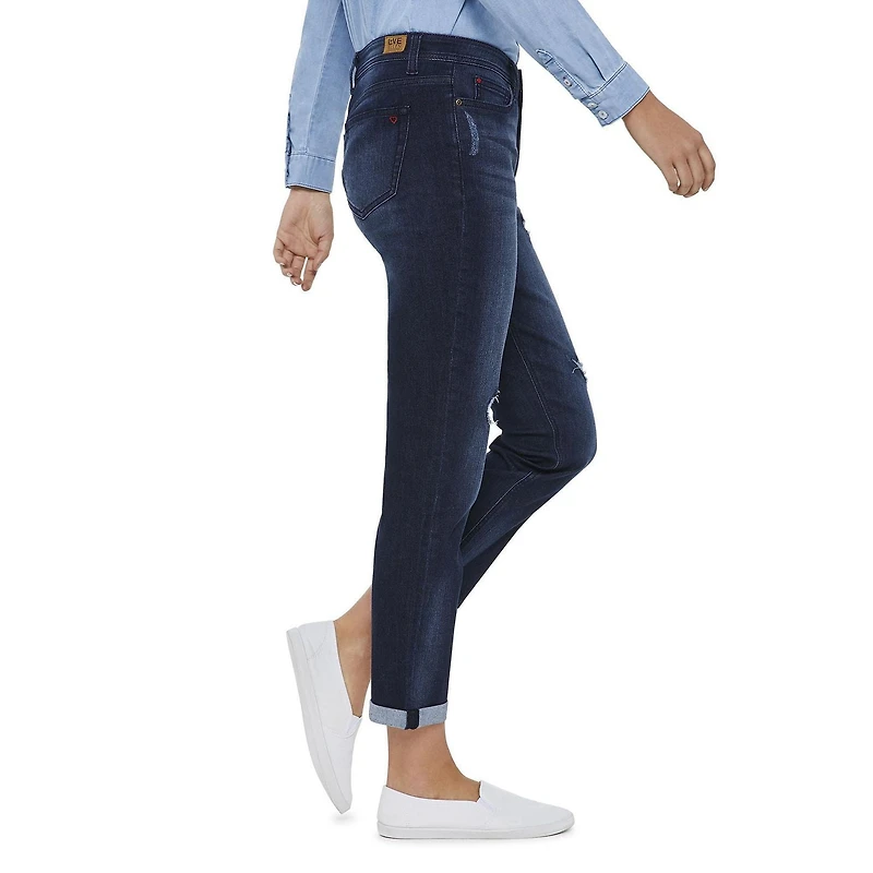 LOVE Ellen DeGeneres Stevie Relaxed Mid-Rise Script Pocket Jeans