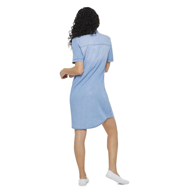 LOVE Ellen DeGeneres Denim Short Sleeve Shirt Dress