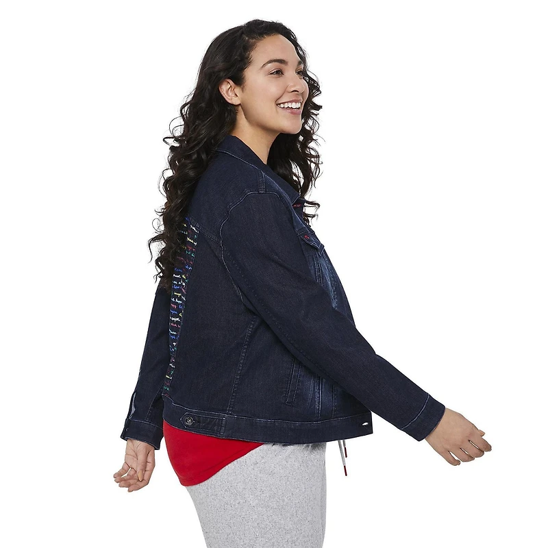 LOVE Ellen DeGeneres Plus Love Script Denim Jacket