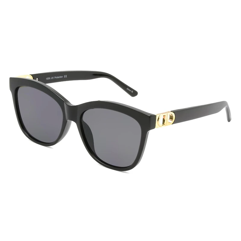 Time & Tru Women's Black Square Sunglasses