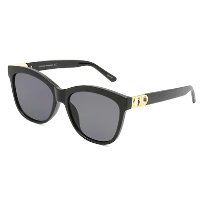 Time & Tru Women's Black Square Sunglasses