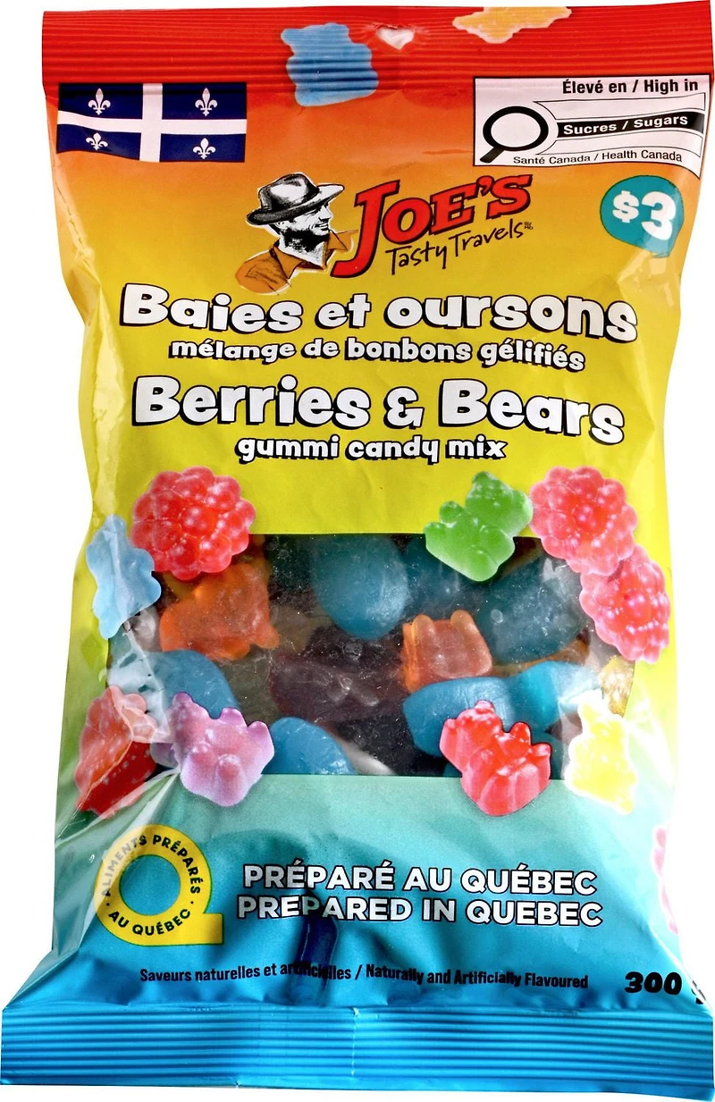 Baies et Oursons Mélange de bonbons Gélifiées - Préparé au Québec 300g