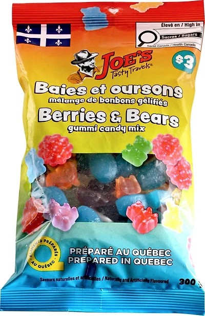 Baies et Oursons Mélange de bonbons Gélifiées - Préparé au Québec 300g
