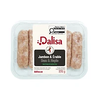 Saucisses de porc au jambon et à l’érable Dalisa 375, 6 Saucisses Saucisses de porc au jambon et à l’érable