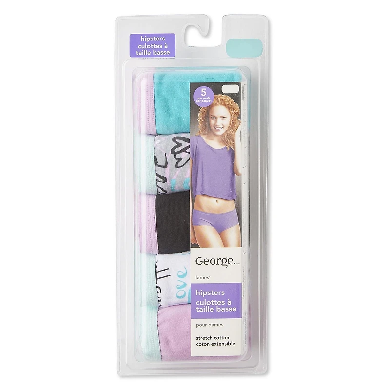 Lot de 5 paires de culottes à taille basse George pour femmes