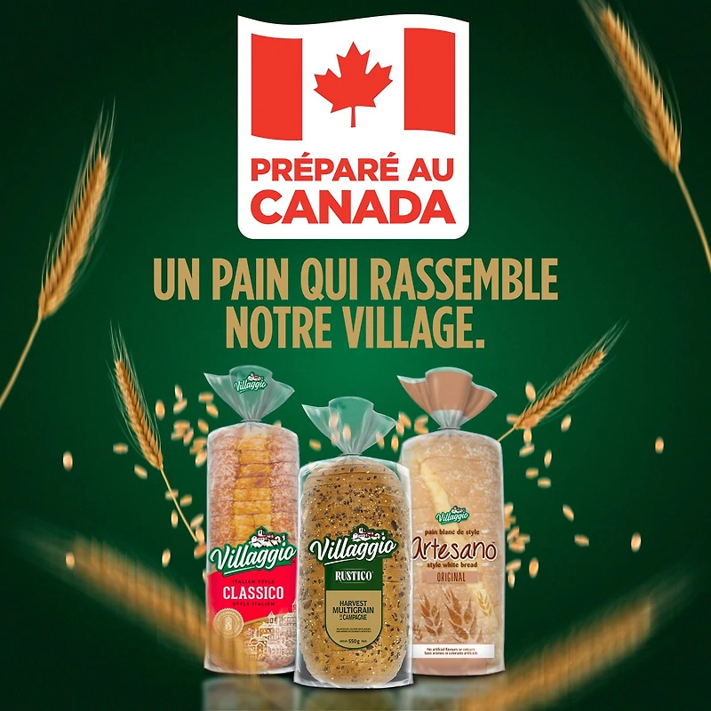 Villaggio® Italian Style 100% Whole Wheat Thick Sliced Bread, 510 g