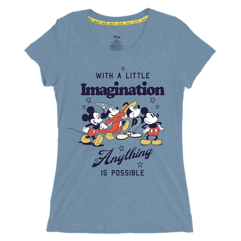 Disney Mickey 90th Anniversary Ladies Short Sleeve Soft Touch Tee - Possible Magic