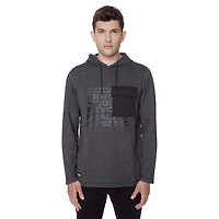 Tee-shirt Capuchon manches longues Dark Black pour hommes