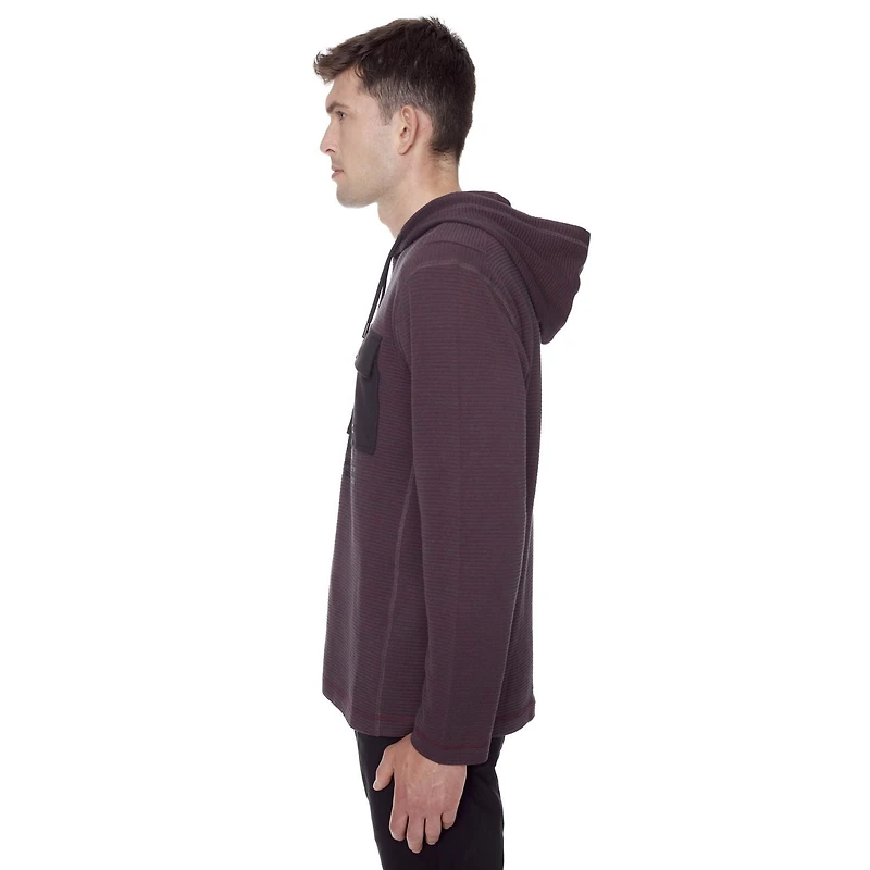 Tee-shirt Capuchon manches longues Dark Black pour hommes